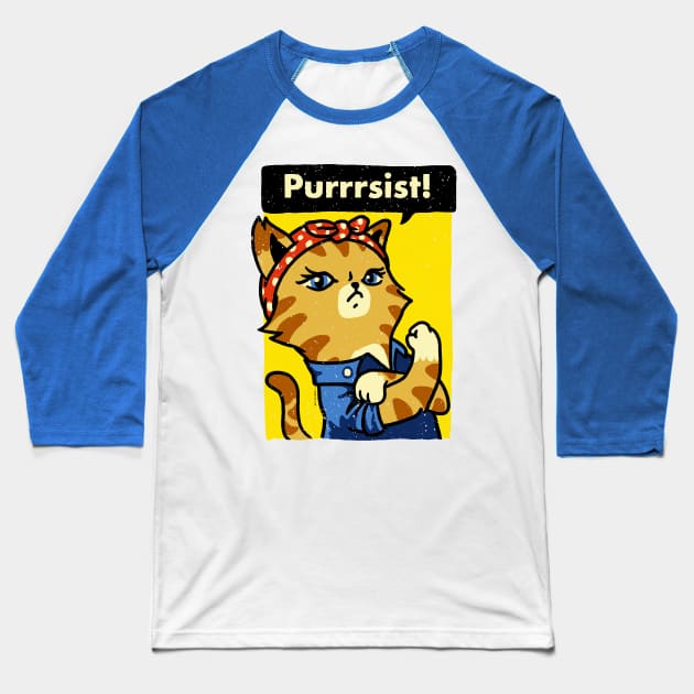 Purrrsist! Baseball T-Shirt by vo_maria